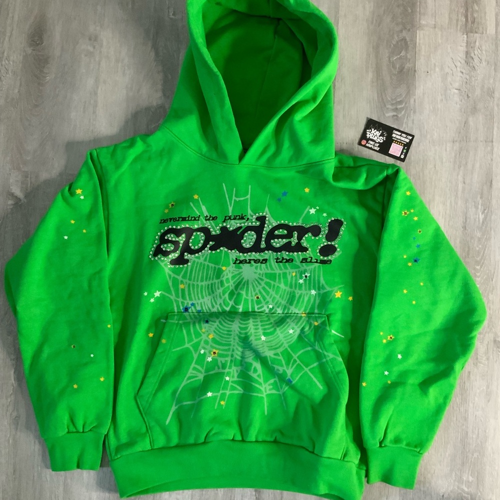 Slime green spider hoodie